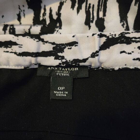 Ann Taylor Size 0X VTG Dress Halter Neckline Lined Black and White Midi - Picture 3 of 5